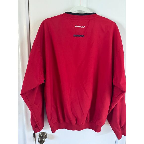 Ahead Authentics Half Moon Bay Links Red Windbreaker Pullover EUC Size S - Picture 3 of 4